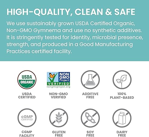 Miniatura 5 de Himalaya Extra Strength Organic Gymnema Sylvestre, suministro para 30 días, apoyo al metabolismo a base de hierbas, orgánico USDA, sin aditivos, sin