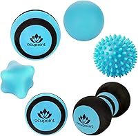 Acupoint 6-Piece Massage Ball Set for Trigger Point Therapy, Muscle Knots Relief, Feet & Full Body Myofascial Release - Blue