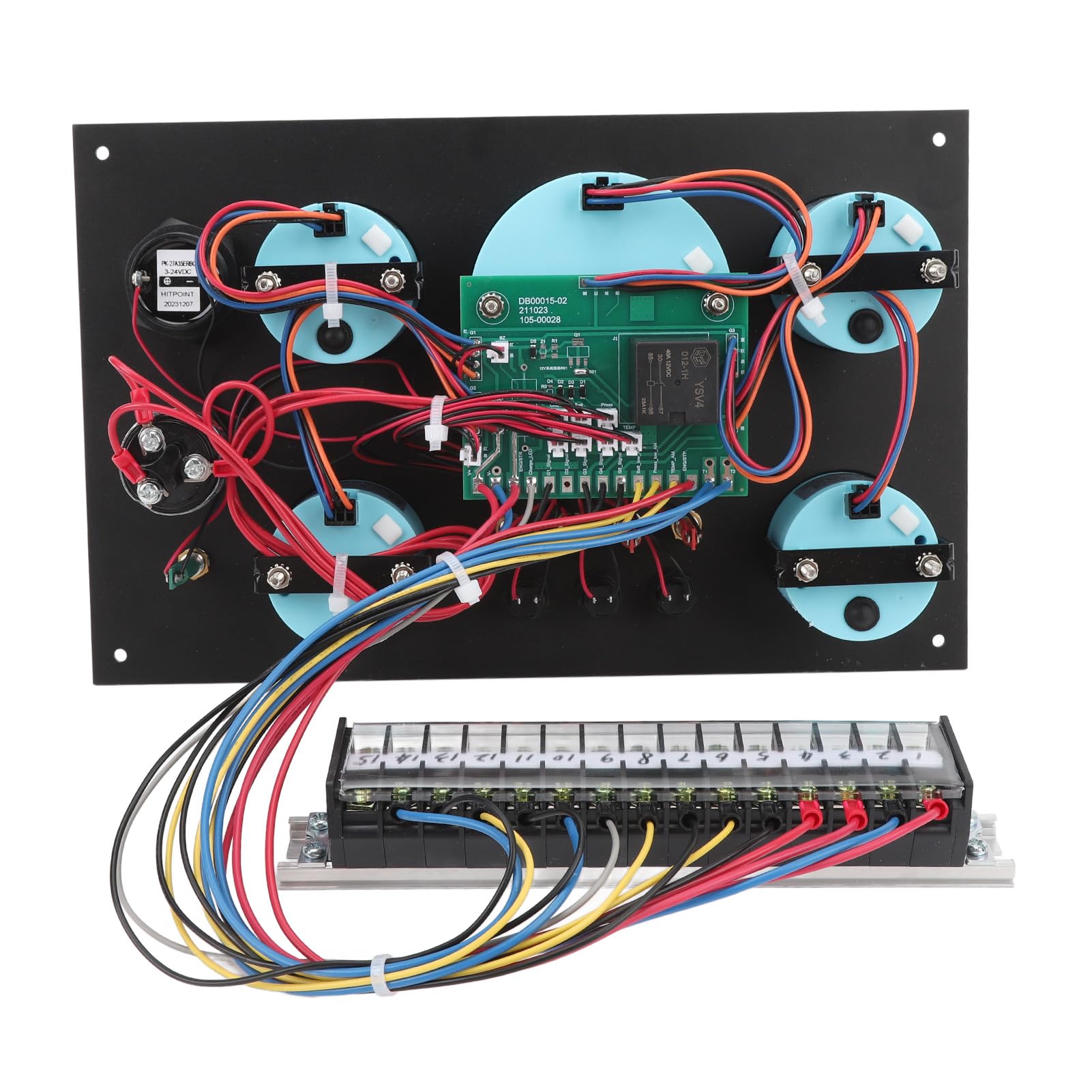 Panel de calibre Torvex, 300 x 190 mm, panel de instrumentos para barco, tacómetro, medidor de tablero, 0-3000 RPM, temperatura del agua, presión de aceite para yate (Blanco 12V)