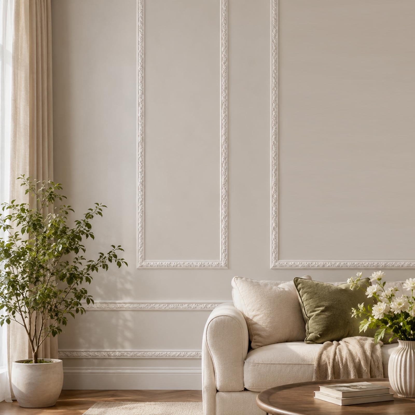 Cornici in Pvc Per Soffitto E Pareti Modanatura Flessibile Per Porte I,5m | modanature per pareti flessibile Cornici pvc Decorative Verniciabili Battiscopa per Quadri Porte Boiserie Specchi interna