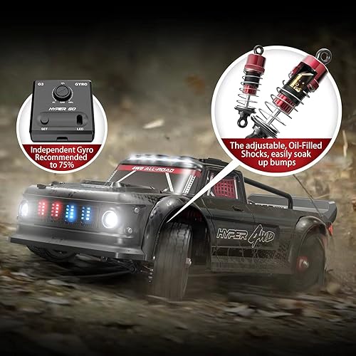 Miniatura 4 de HYPER GO H16BM X 14301 - Autos RC rápidos sin escobillas de 42 Mph para adultos, camión RC todoterreno para aficiones, auto de control remoto RTR