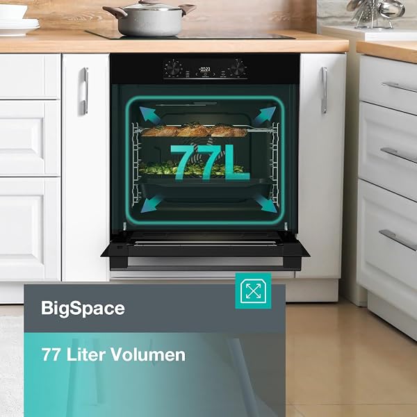 Gorenje Einbaubackofen-Set Jump Set Aqua/C/Kombination aus autarkem Kochfeld ECT641BSC und Einbau-Backofen BO6735E02BK /77L/Pizzamode 300°C/PerfectGrill/EcoClean-Email/Glaskeramik-Kochfeld/schwarz - 3