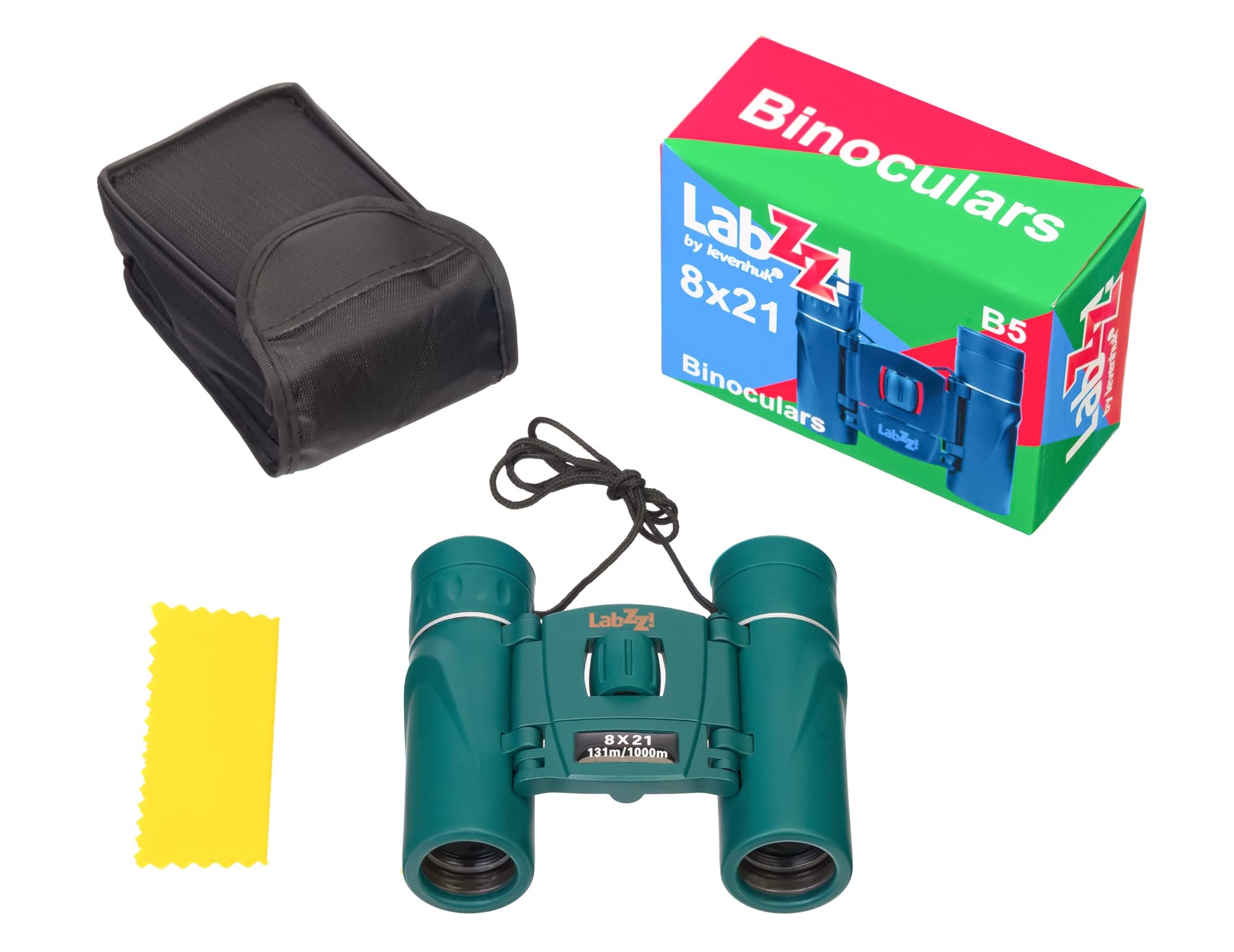 Levenhuk LabZZ B5 Compact Foldable Binoculars for Kids with 8X Magnification and BK-7 Fully Coated Optics, Blue