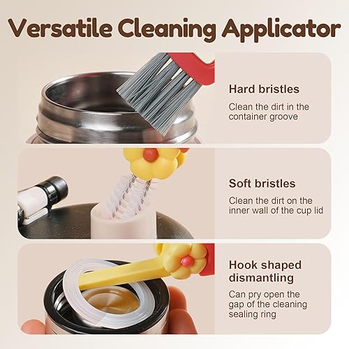 Miniatura 3 de Cepillo de limpieza de tapa de taza 3 en 1, nuevo cepillo limpiador de tapa multifuncional 2024, juego de cepillos de limpieza de hendiduras