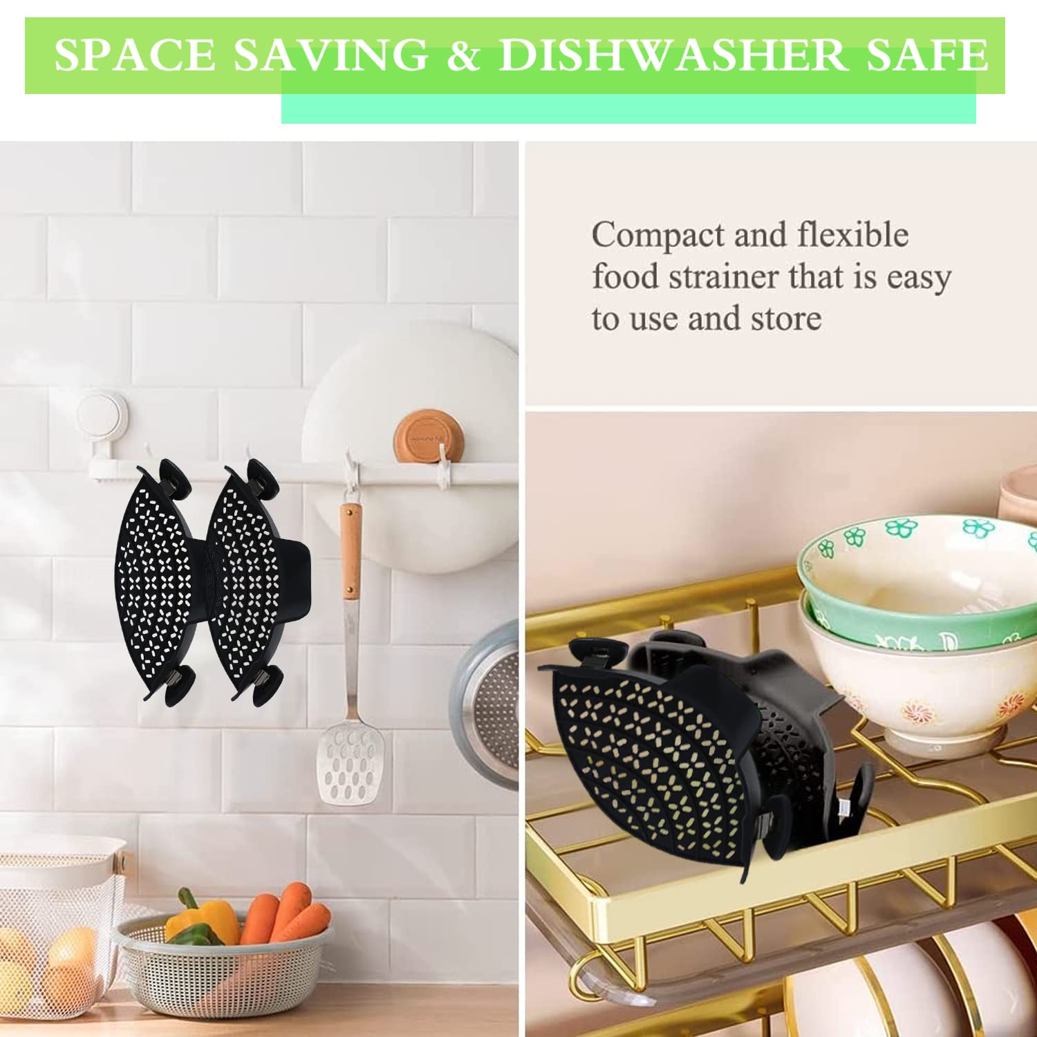 Colino A Scatto In Silicone - Con Clip Per Pentole, Grigio, 22x8x6cm, Lavabile In Lavastoviglie - Foto 6