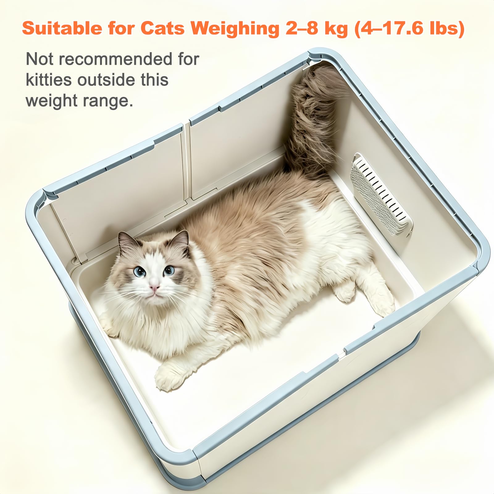 Arenero para Gatos Completamente Cerrado HelloMiao con Tapa — Sanitario Grande Desodorante, Sistema de cajón y Plegable, Incluye Pala práctica para Recoger heces