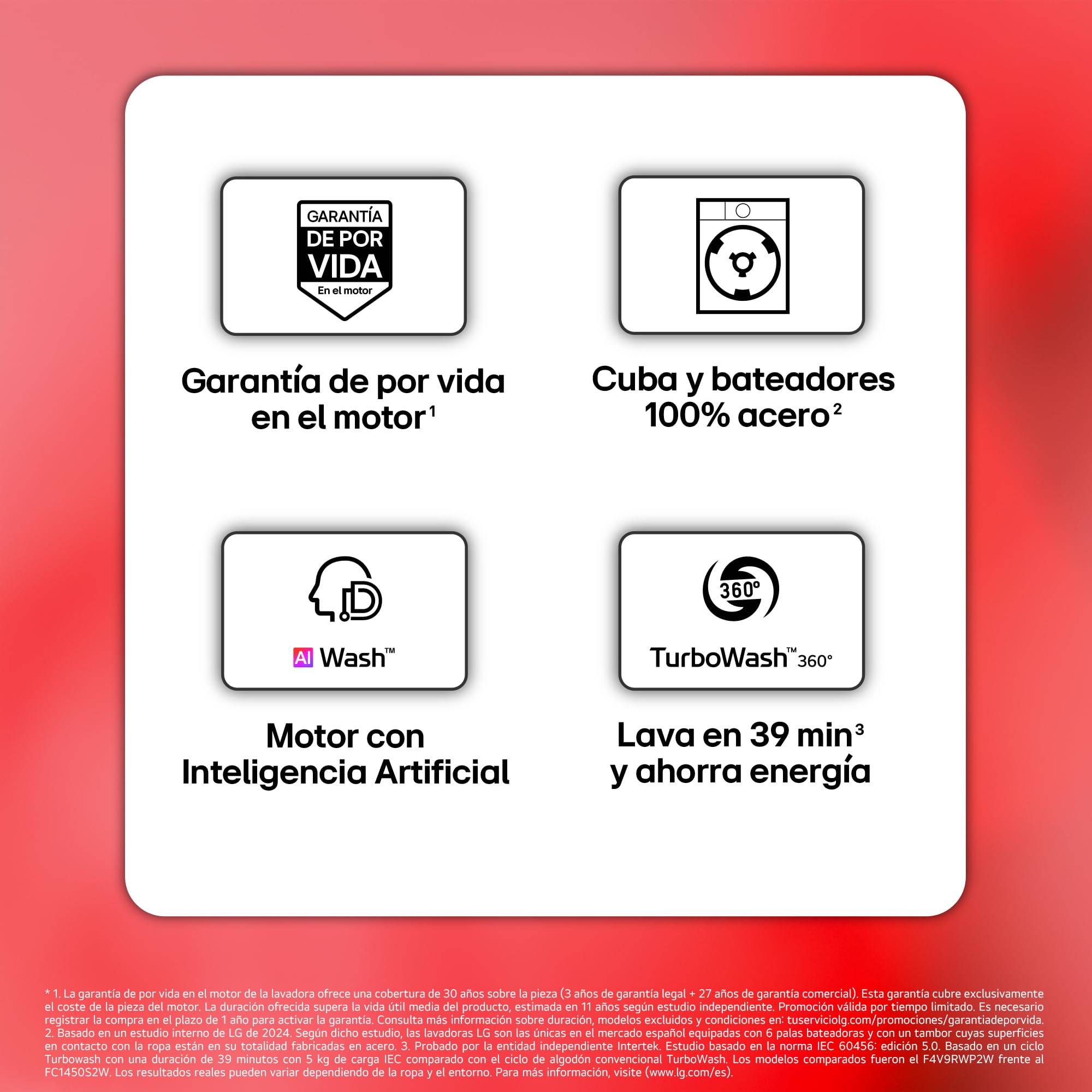 LG F2X50S8TLB - Lavadora Inteligente, 9kg, AI Direct Drive, TurboWash 360º, 1200rpm, Fondo reducido, Un 30% más eficiente que A, Serie 500, Blanca — view 3