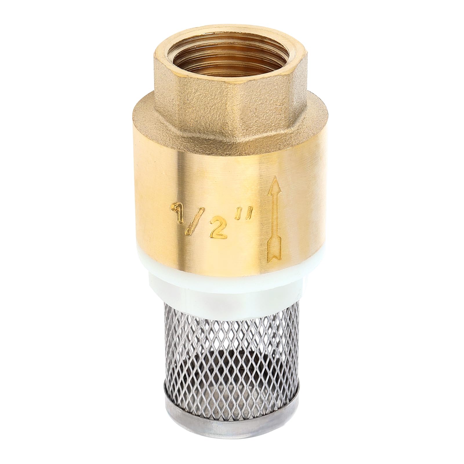 Photo 1 of 1/2" Brass Foot Valve, DN15 Check Valve Water Pump Bottom Valves with Filter One Way Valves Backflow Preventer for Irrigation Pump