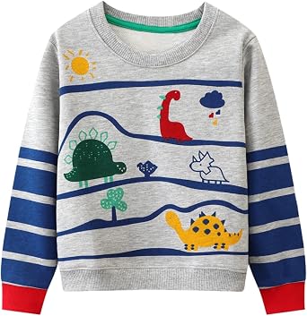 Toddler Sweatshirt Boys Long Sleeve Shirts Casual Kids Cotton Graphic Fall Winter Pullover Tee Tops Blouse