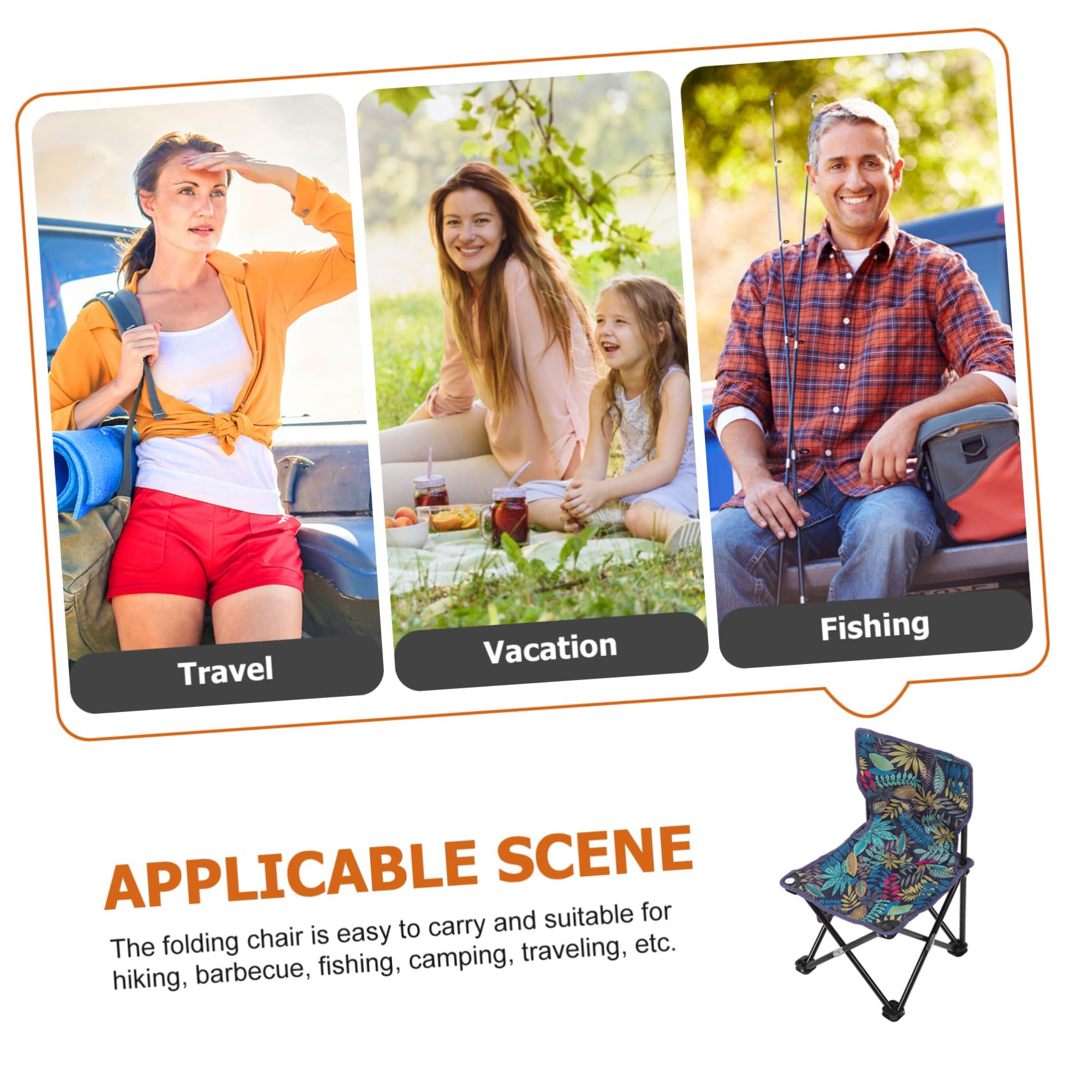 SUPVOX Chaise Pliante Camping Portable Légère avec Dossier Fauteuil Pliable pour Pique- et Randonnée Tabouret Compact pour Adultes