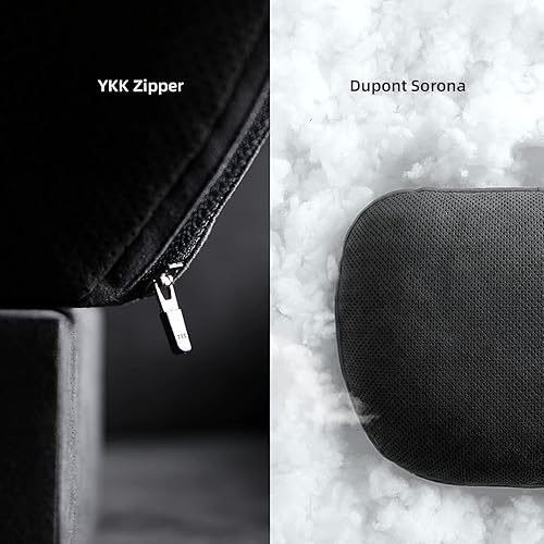 Miniatura 4 de Almohada para reposacabezas soporte para el cuello doble cara alcantara italiana y piel de napa desmontable almohada de viaje universal de primera