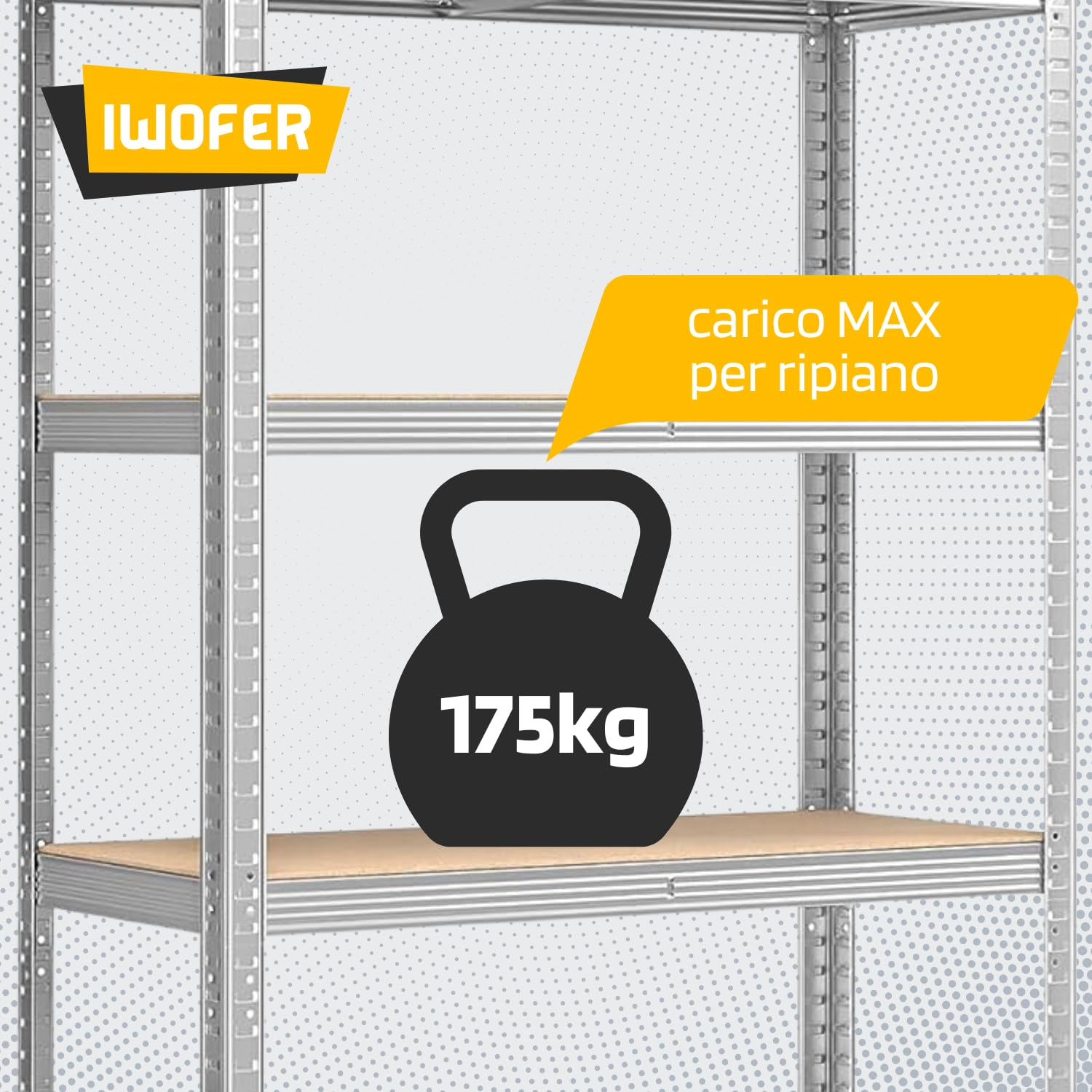 Set 2 Scaffali in Metallo 180x90x40 cm per Carichi Pesanti 875 kg - 175 kg per Ripiano Scaffalatura 5 ripiani per Magazzino Garage (2)