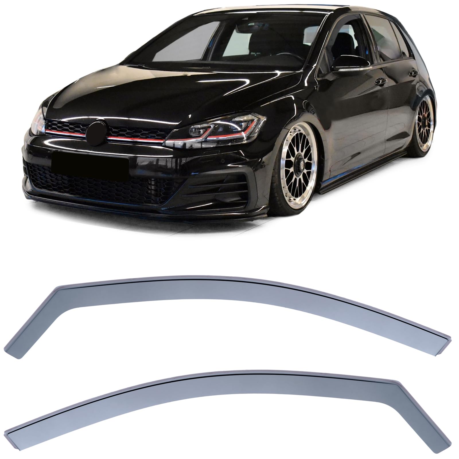 Windabweiser Regenabweiser Windschutz Schwarz Smoke für VW Golf 7 12-19 5-türer
