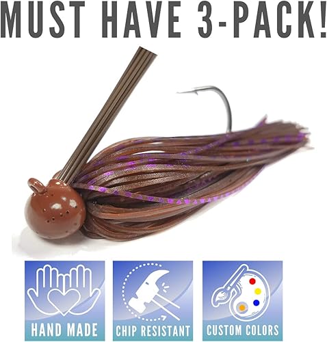 Miniatura 9 de Rock Crawler - Plantillas de fútbol de tungsteno para pesca de lubina, juego de señuelos de pesca de cabeza de torneo de primera calidad, kit de