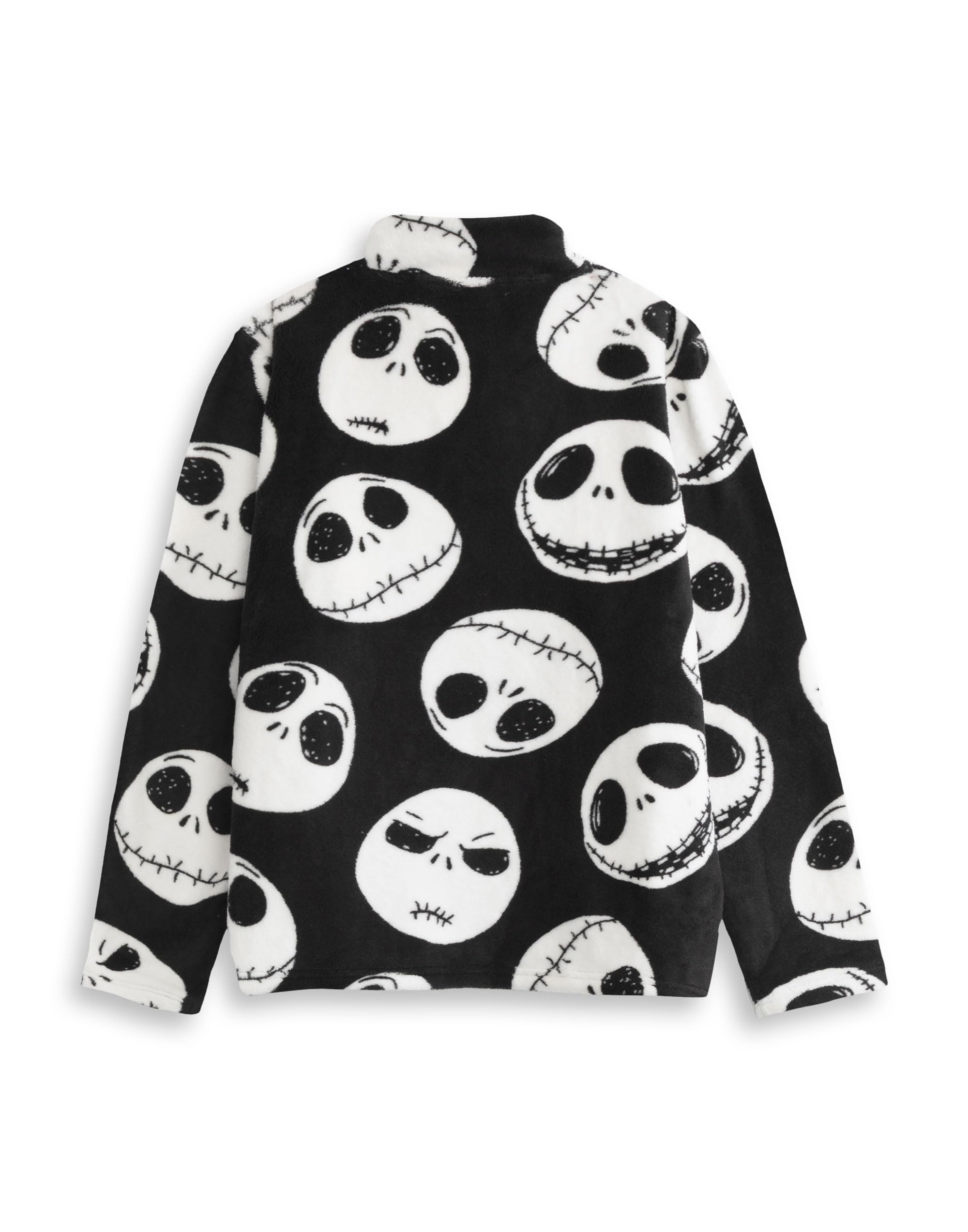 Disney Suéter Polar Negro Jack Skellington Pesadilla Antes de Navidad para Mujer Manga Larga Halloween Ropa Informal