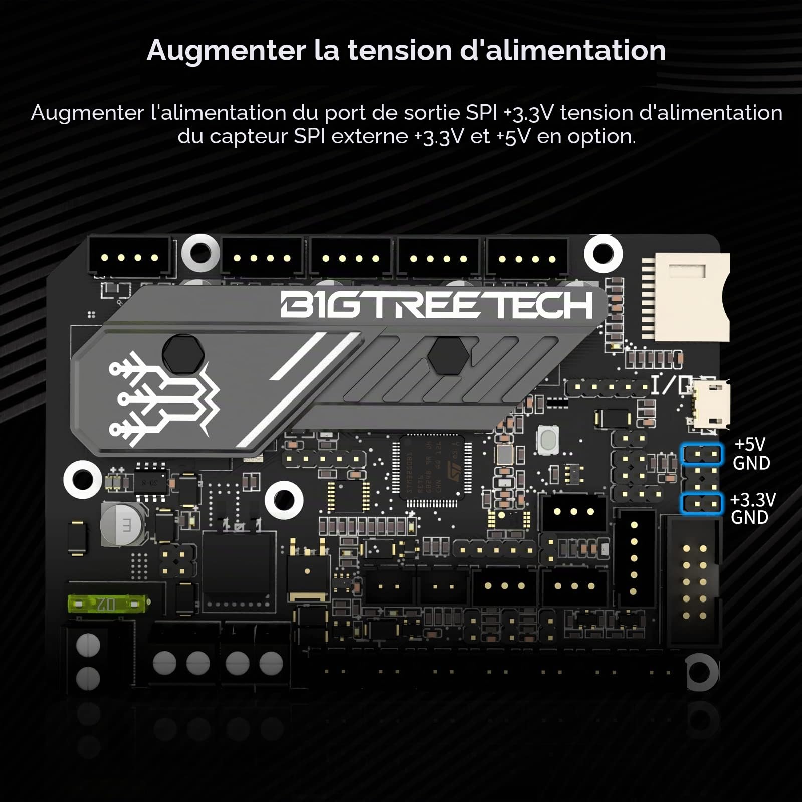 BIGTREETECH SKR Mini E3 V3.0 Carte de contrôle avec pilote pas à pas UART TMC2209 Nouvelle mise à niveau 32 bits Carte silencieuse compatible avec imprimante 3D Ender3 V2