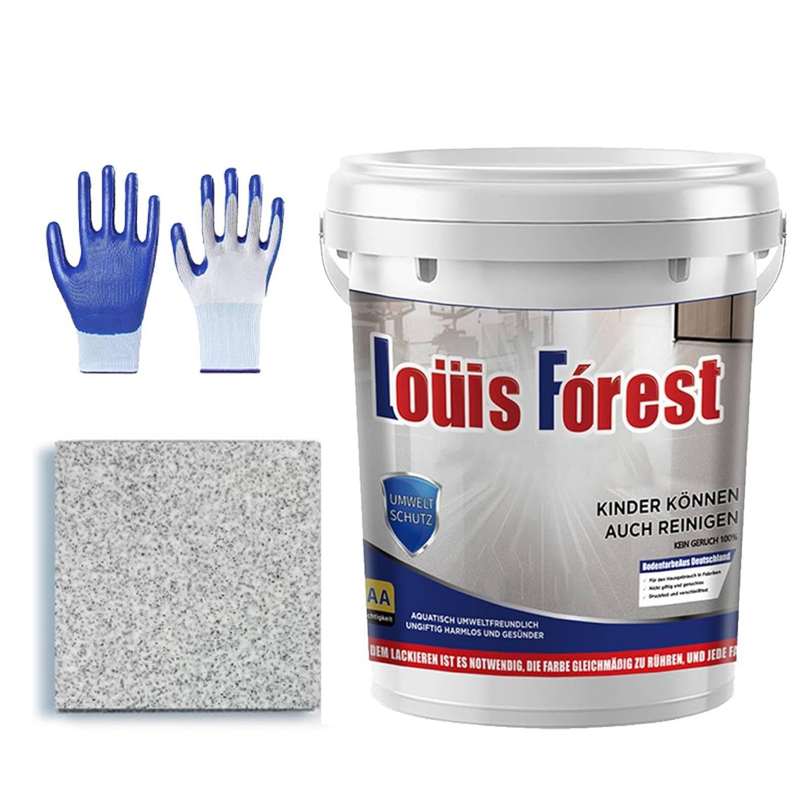 Yuhaidzsw Epoxy Colored Sand Floor Paint, Louis Forest Epoxys Floors Paint, Epoxys Colored Sand Self-Leveling Coating, High Gloss Marble Effect Epoxy Floors Coating (Grey-a,0.5 Liters)