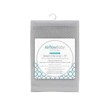 Breathable Mesh Liner for Full-Size Cribs, 9" H (23cm) Essential 2mm Mesh, White (Size 4FS Covers 3 or 4 Sides)