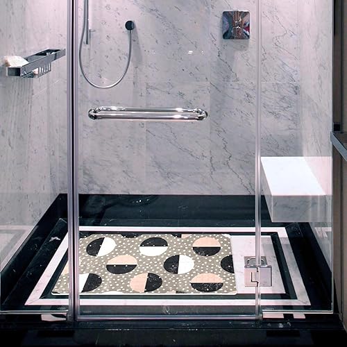 Miniatura 6 de Circles - Tapetes de baño antideslizantes sin costuras para baño, tapete para bañera para bebé, niños pequeños, lavable a máquina, 15.1 x 26.8