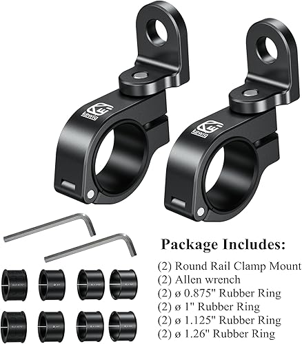 Miniatura 8 de BRCOVAN Soporte de montaje de barra de luz LED todoterreno de aleación de aluminio, apto para rieles redondosmanillares de 0.87511.1251.261.375