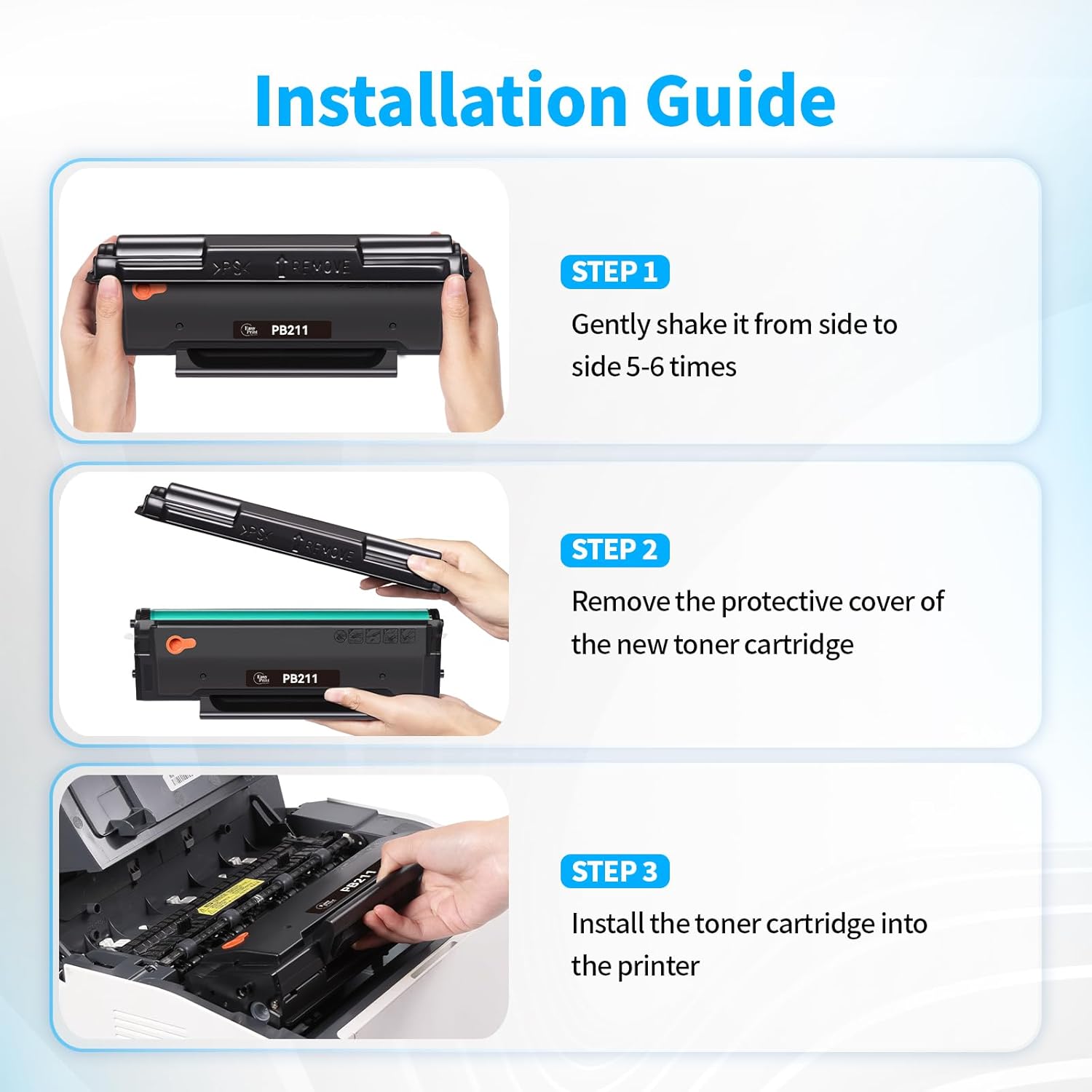 EASYPRINT PB-211 Toner Cartridge Replacement for Pantum PB-211 PB211 PB-211E PB211EV Toner Cartridge Compatible with Pantum P2502W P2500W M6552NW M6550NW M6600NW M6602NW Series (Black, 2-Pack)