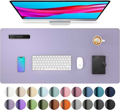 Protector de piel para escritorio, antideslizante, de piel sintética, tapete para mouse, cubierta para escritorio de oficina, tapete de escritorio