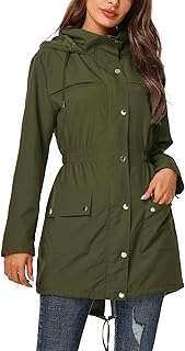 Olive green raincoat womens Clearance