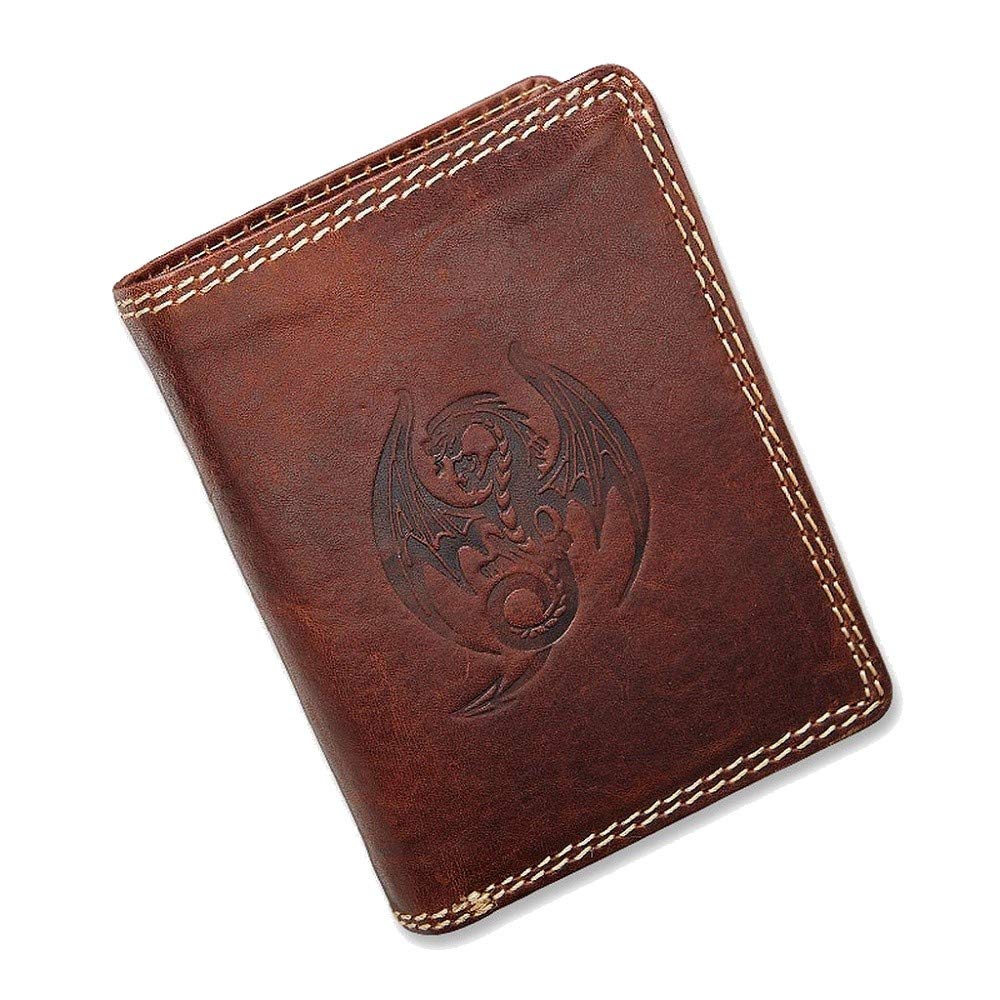 DrachenLeder Handgelenktasche Braun - Echtleder Geldbörse 20×12×7cm