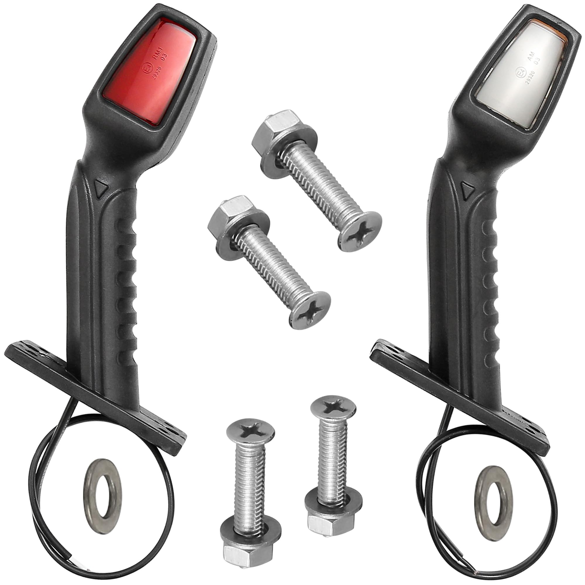 Lot de 2 Feux de Gabarit LED Caoutchouc Feu de Gabarit Latéral Feux d'encombrement LED Feu de Position Voiture Camion Caravane Lumière Blanc Rouge Orange ECE Etanche