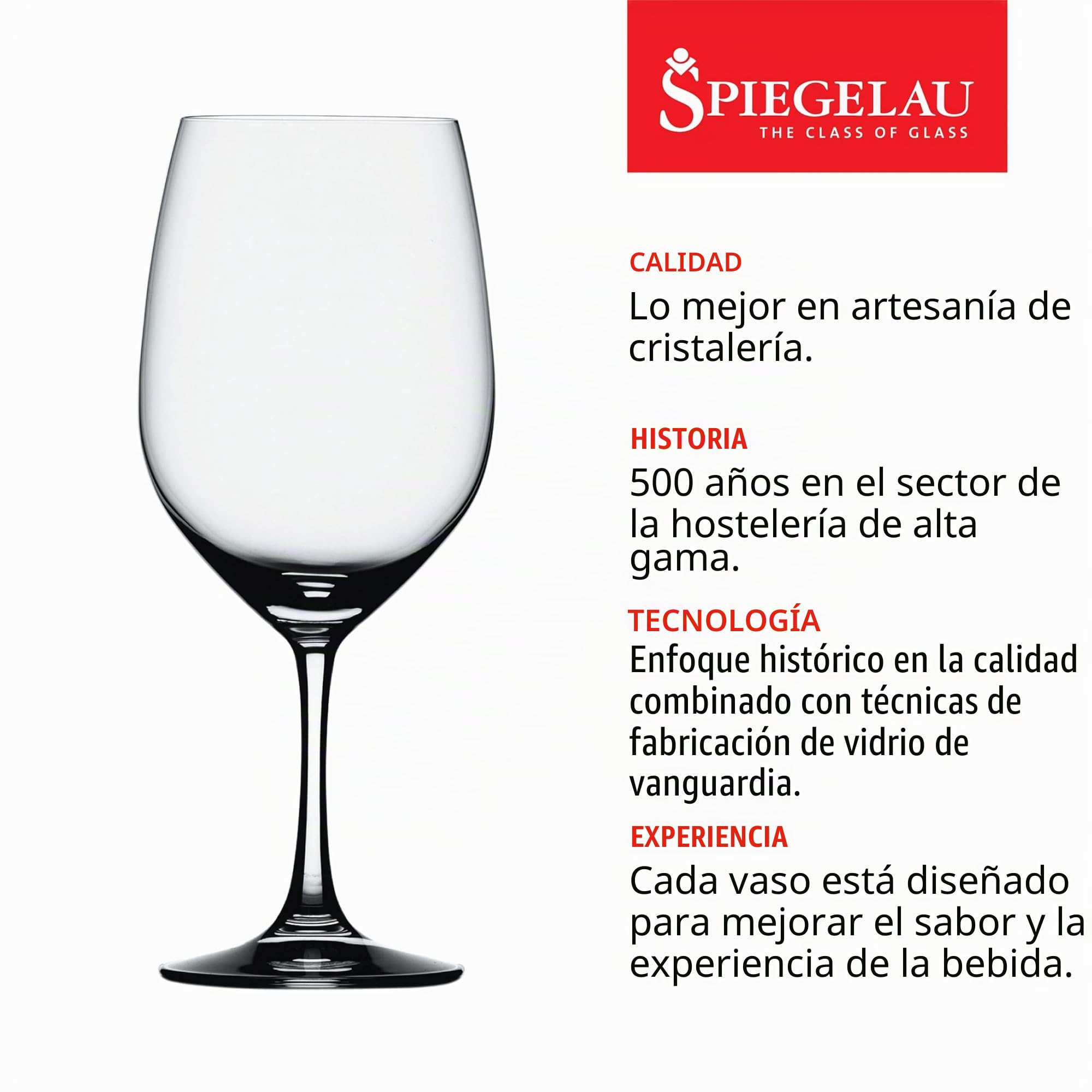 Spiegelau Vino Grande Vino Tinto Magnum, Set 4 Piezas, Copa de Vino Tinto, Copa de Vino, Cristal, 620 ml, 4510277