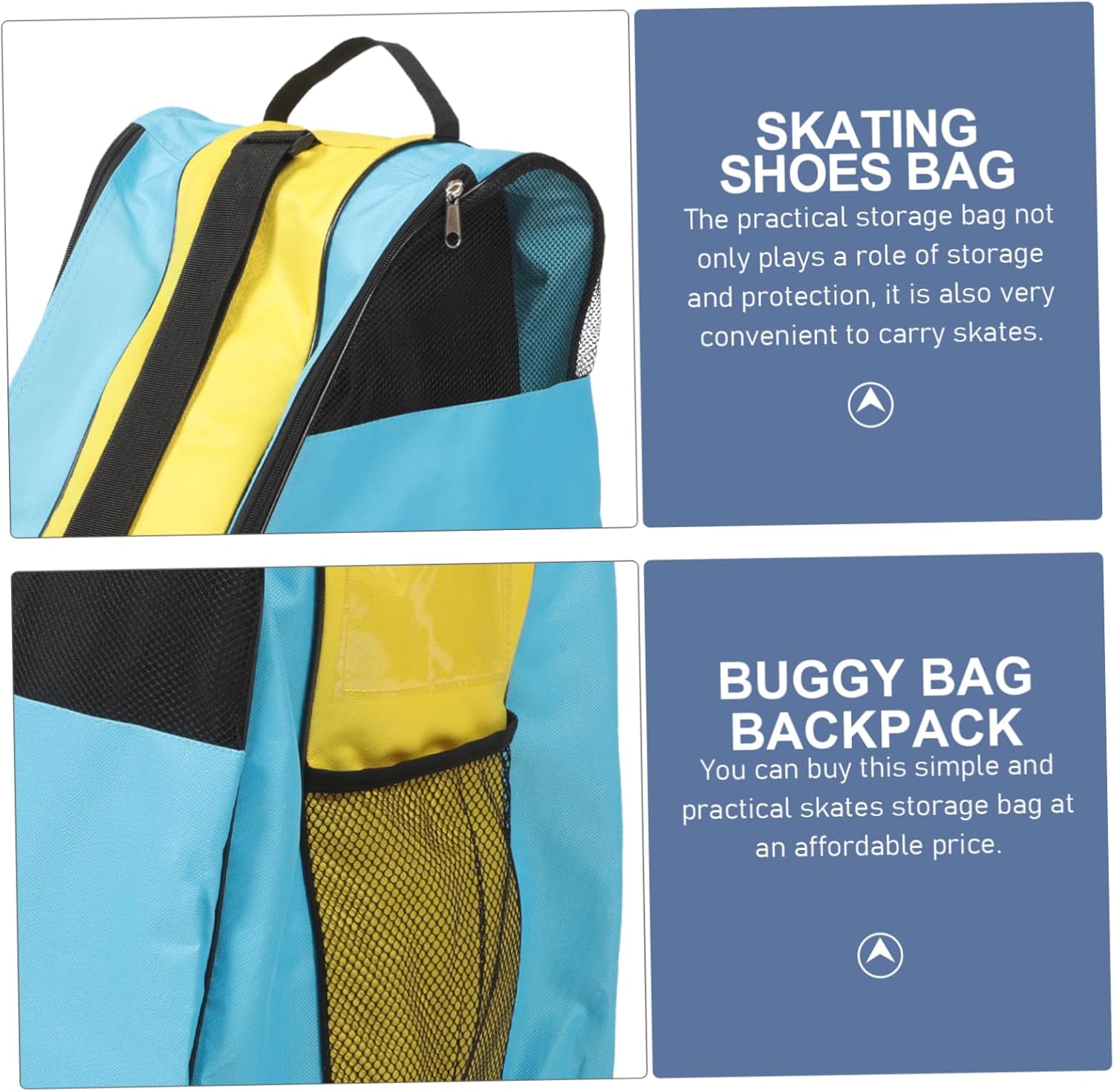 Roller Skates Backpack for Women Men Boys Skating Bag Zipper Skates Storage Pouch Carrier Sport Bag