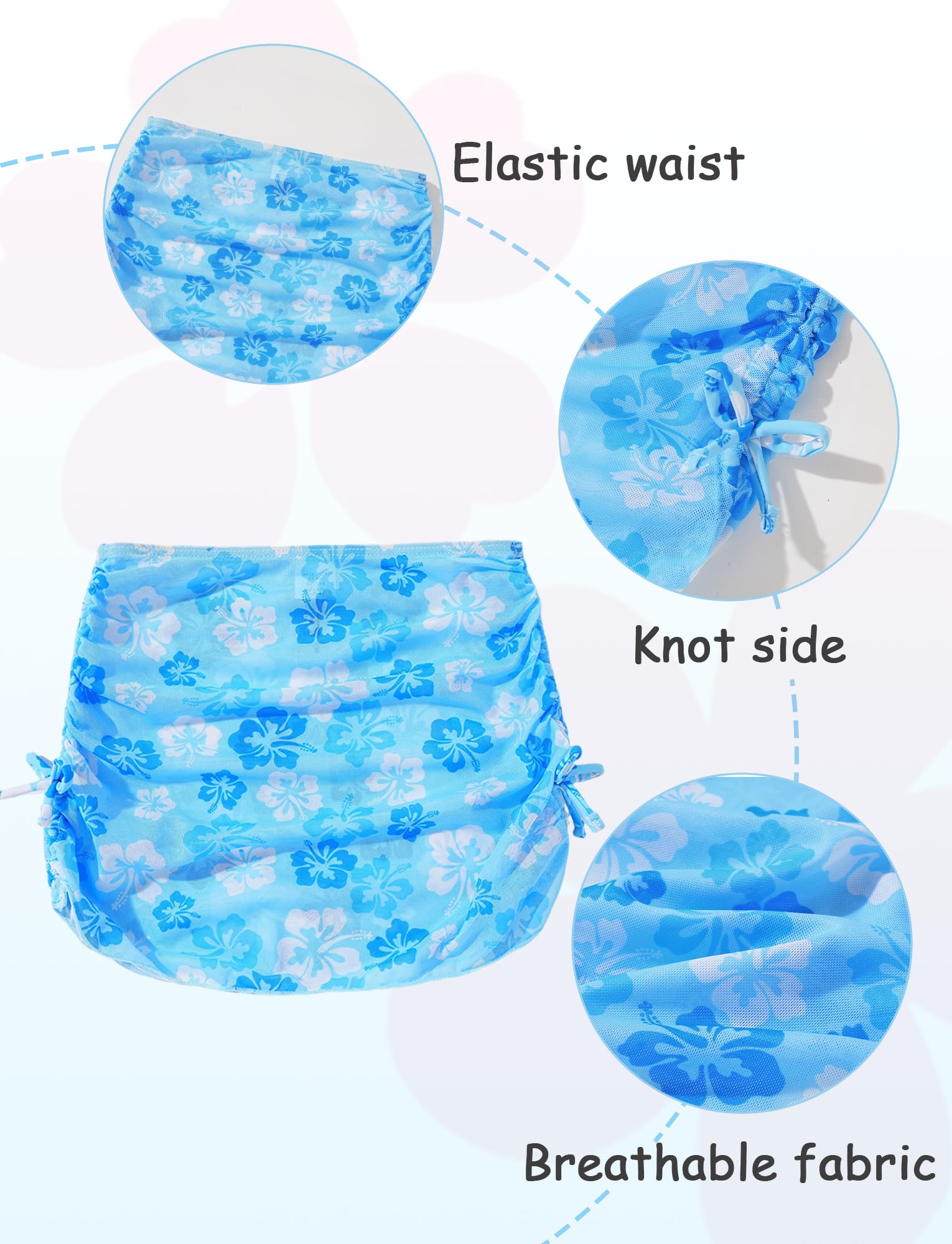 SEAUR Dziewczęcy zestaw bikini ze spódnicą, 3-częściowy, strój kąpielowy, wyściełany, dla nastolatków, modny kostium kąpielowy z nadrukiem, 120-170 cm
