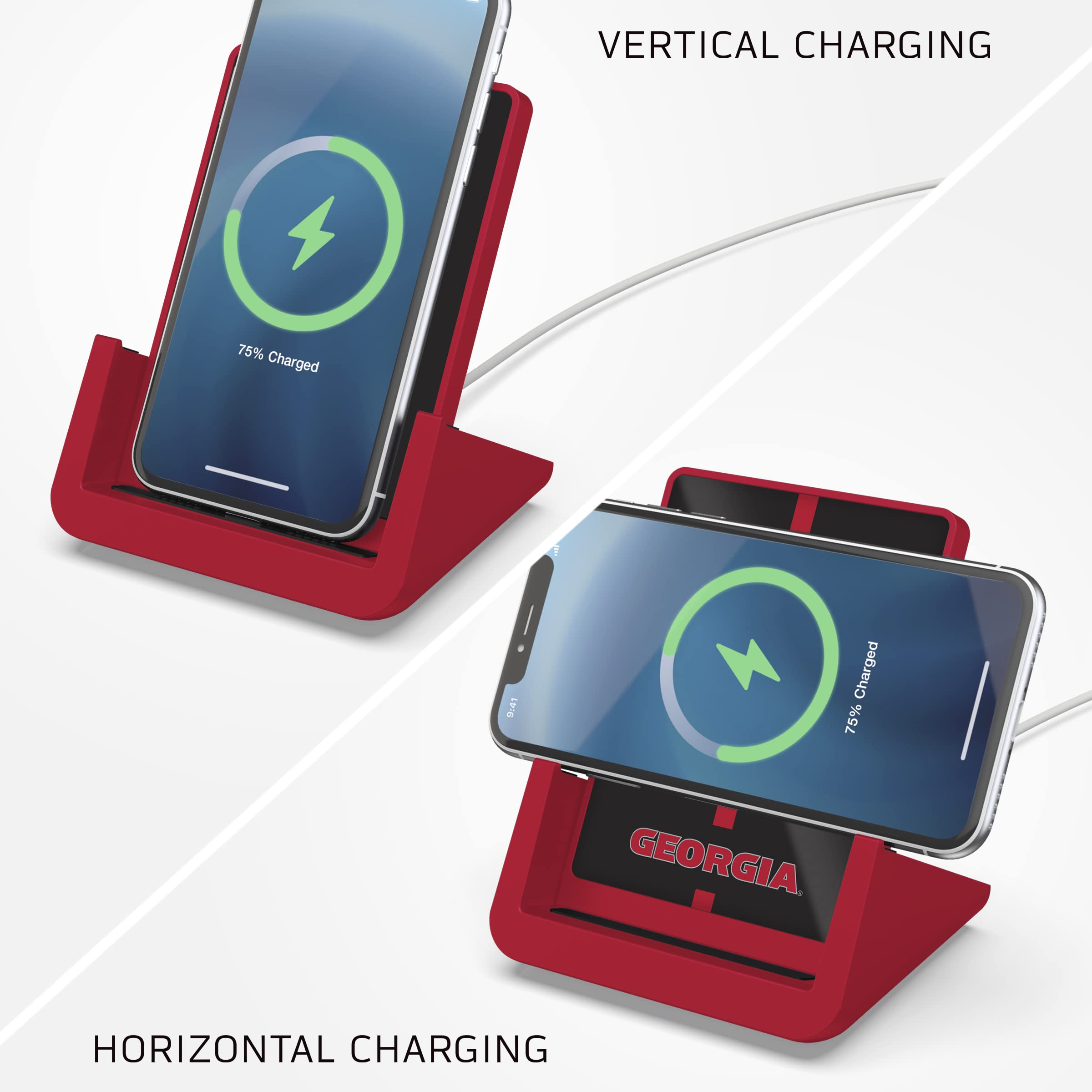 SOAR NCAA Cell Phone Wireless Charging Stand V.4, Georgia Bulldogs