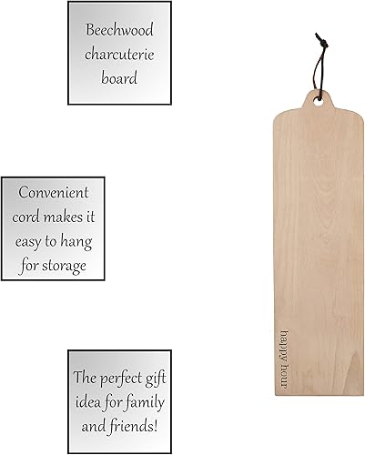 Miniatura 3 de Santa Barbara Design Studio Charcuterie Board - Utensilios de cocina de madera de haya, 21.5 x 7.25 pulgadas, Happy Hour