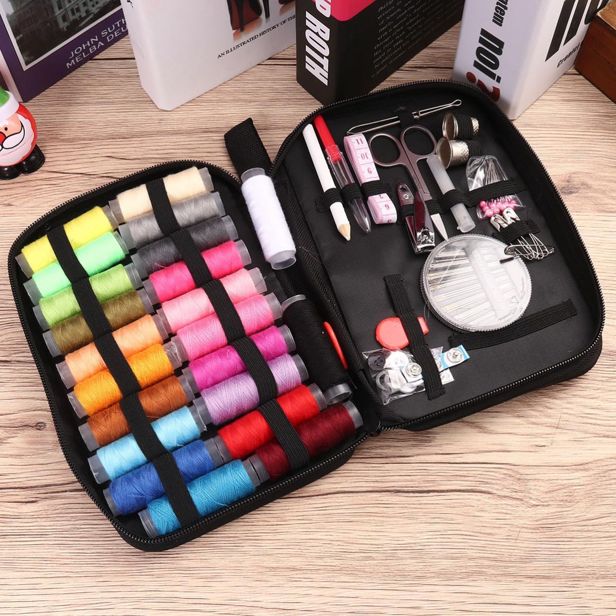 Sewing Kit Bundle with Scissors, Thread, Needles, and Tape Measure
