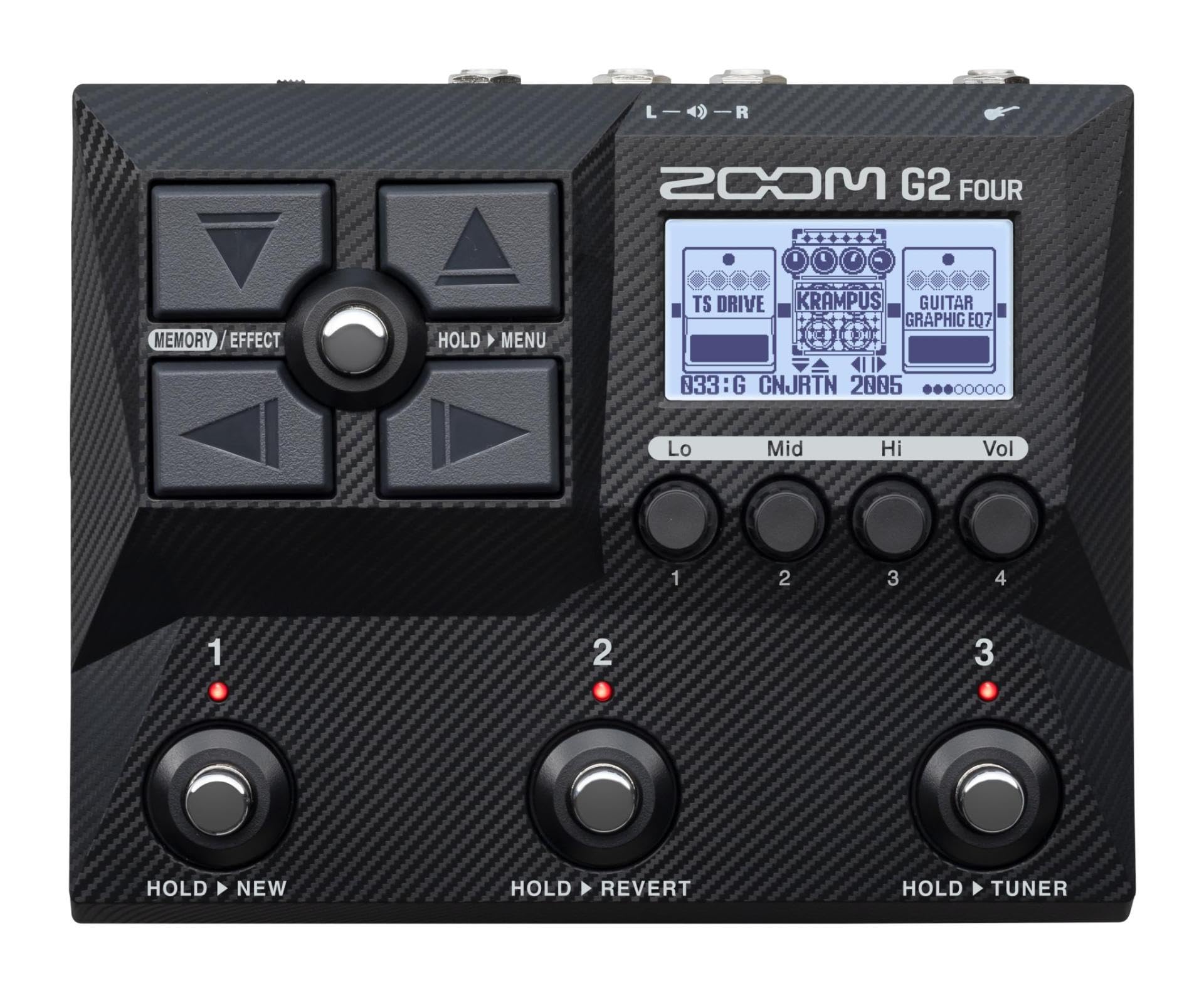 ZOOM G2 FOUR Compact Guitar Multi-Effects Pedal with big sounds, amp modelling, boutique pedal effects modelling, IR technology for stage and studio, UK-Version