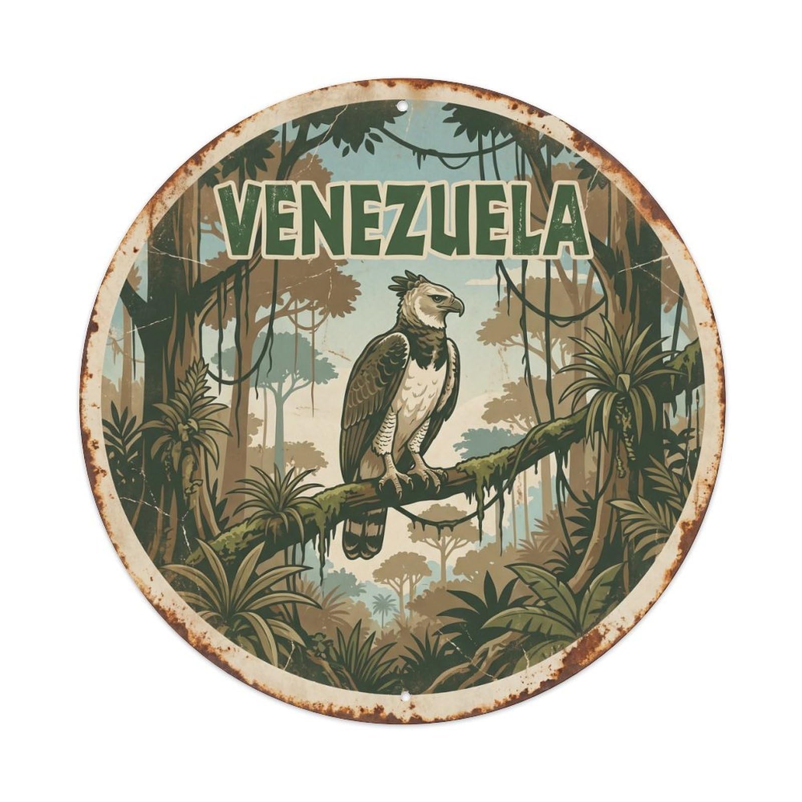 Venezuela Harpy Eagle Rainforest Metal Tin Sign