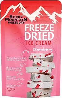 Freeze Dried Ice Cream – Strawberry Ice Cream That Doesn’t Melt – Crunchy Creamy Snack with Clean Ingredients – Rocky Mountain Freeze Dry (1 OZ, Strawberry)