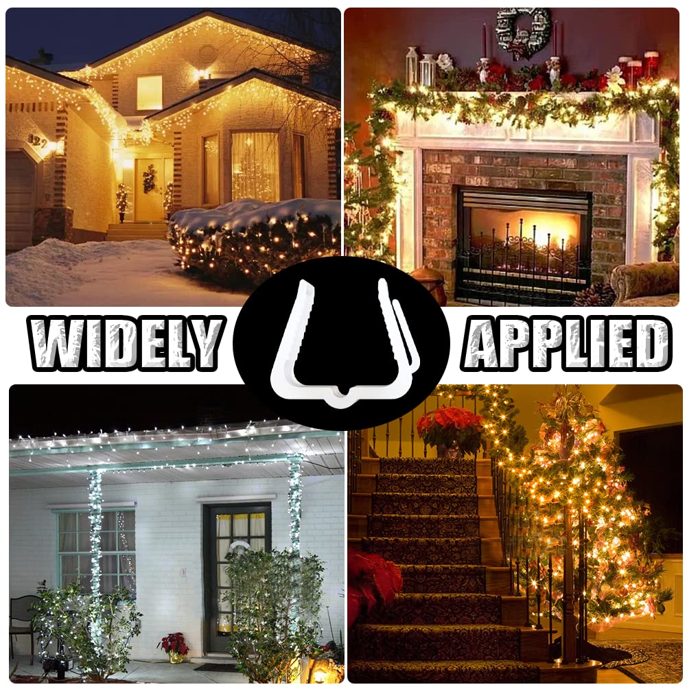 Heonay Christmas Light Hanger Clips Fascia Board Light Clips Plastic Holiday Deck - View #6