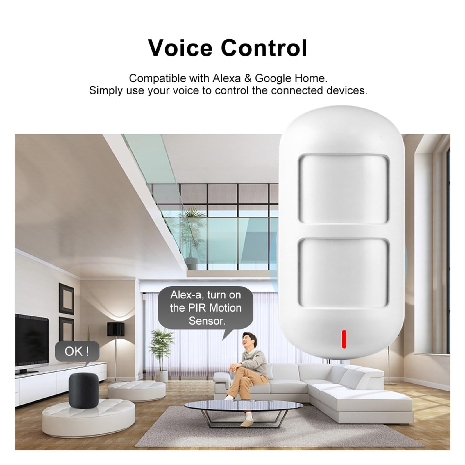 Alarme Intelligente, Alarme Intelligente Sans Fil, 3 Pièces, Détecteur Intelligent, Double Capteur Immunitaire For Animaux De Compagnie, Compatible Avec L'alarme Domestique