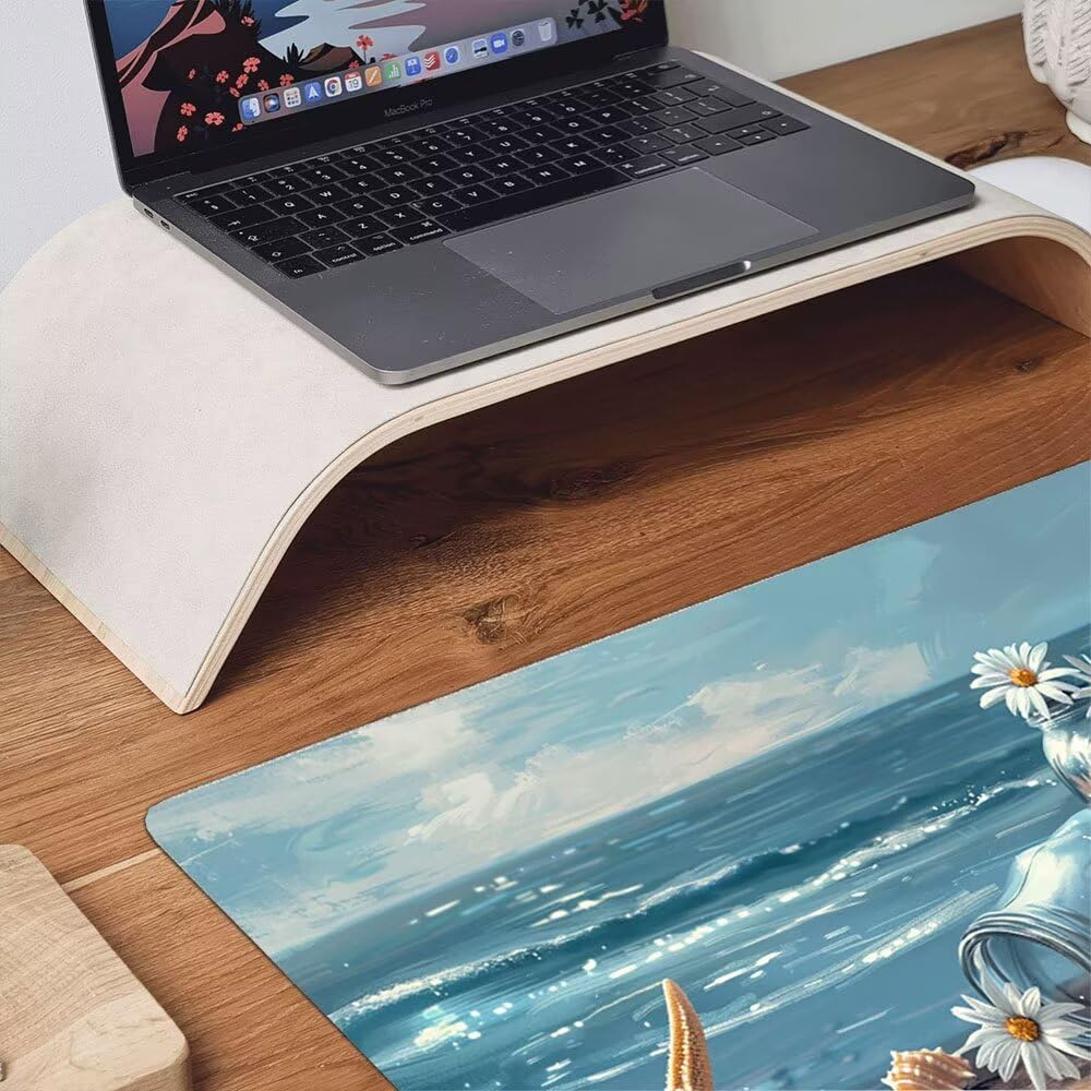 Alfombrilla Ratón XXL Alfombrilla Escritorio 2000x1000mm Mouse Pad, Mejora Precisión Velocidad Base Goma Antideslizante, Bordes Cosidos Duradera (Haz Un Deseo por Las Flores De La Botella) xR8-870