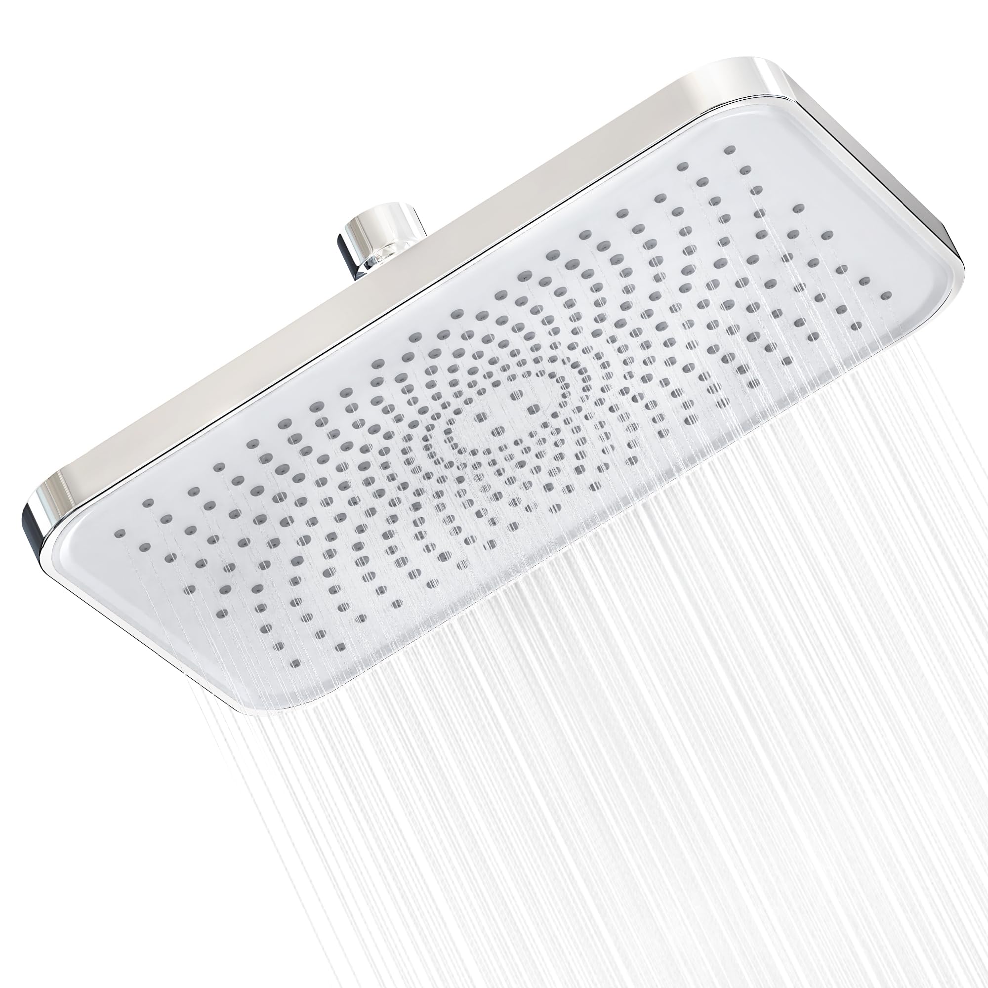 FRIYOYA Water-Saving Rainfall Shower Heads 10 Inch, Square Rain High Pressure Shower Head