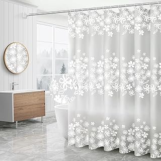 HODORPOWER Shower Curtains Mould Proof Resistant Waterproof Marble Bathroom Curtain Washable Bath Curtain 180x180cm(71"x7...