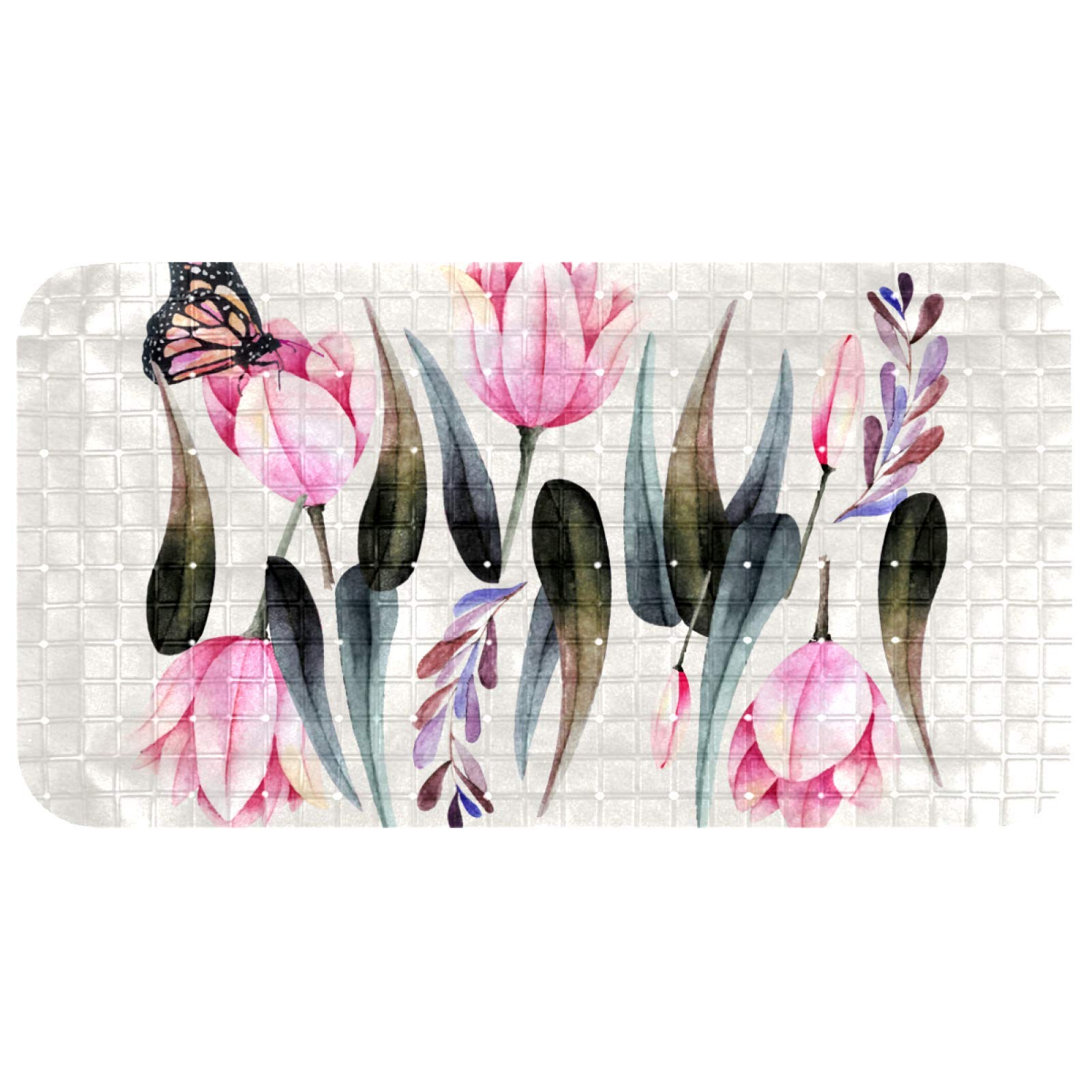 Tapis de bain antidérapant aquarelle papillon Bennigiry pour la douche de bébé