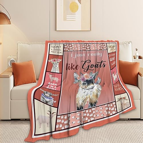 Miniatura 2 de Manta de cabra suave y acogedora manta de oveja de cabra, manta de felpa de animales de granja, manta de felpa para decoración de ropa de cama,