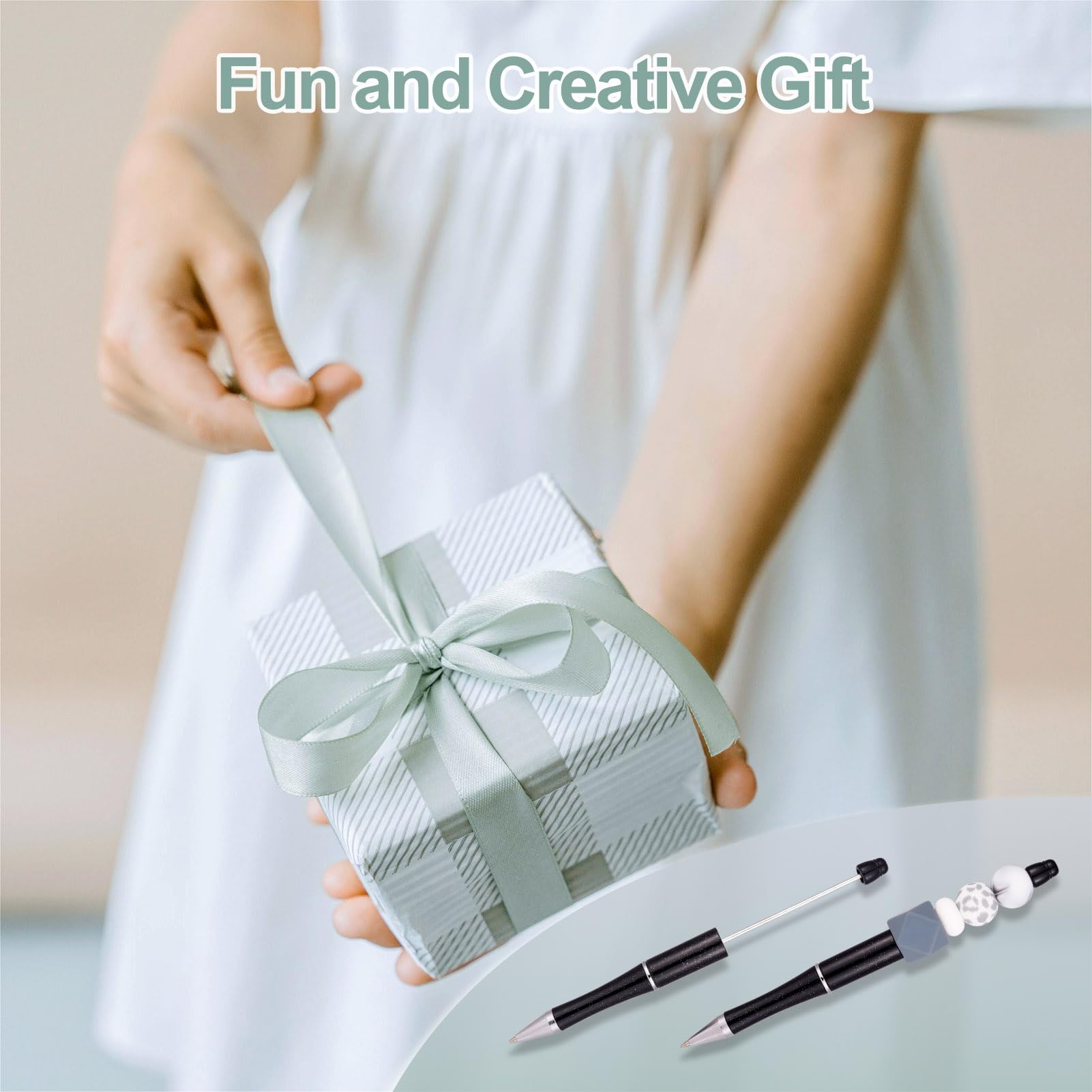 Craftdady Black Beadable Pens 5Pcs Plastic Bead Ballpoint Pens with Pen Refills Shaft Black Ink Bead Pens DIY — view 8