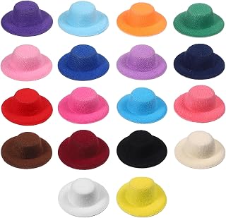 18Pcs Doll Hats 2.3 Inch Small Tiny Hats for DIY Crafts 18 Colors Mini Hats for Crafts Doll Accessories Miniature Small Hair Accessories and Decorations for Dolls