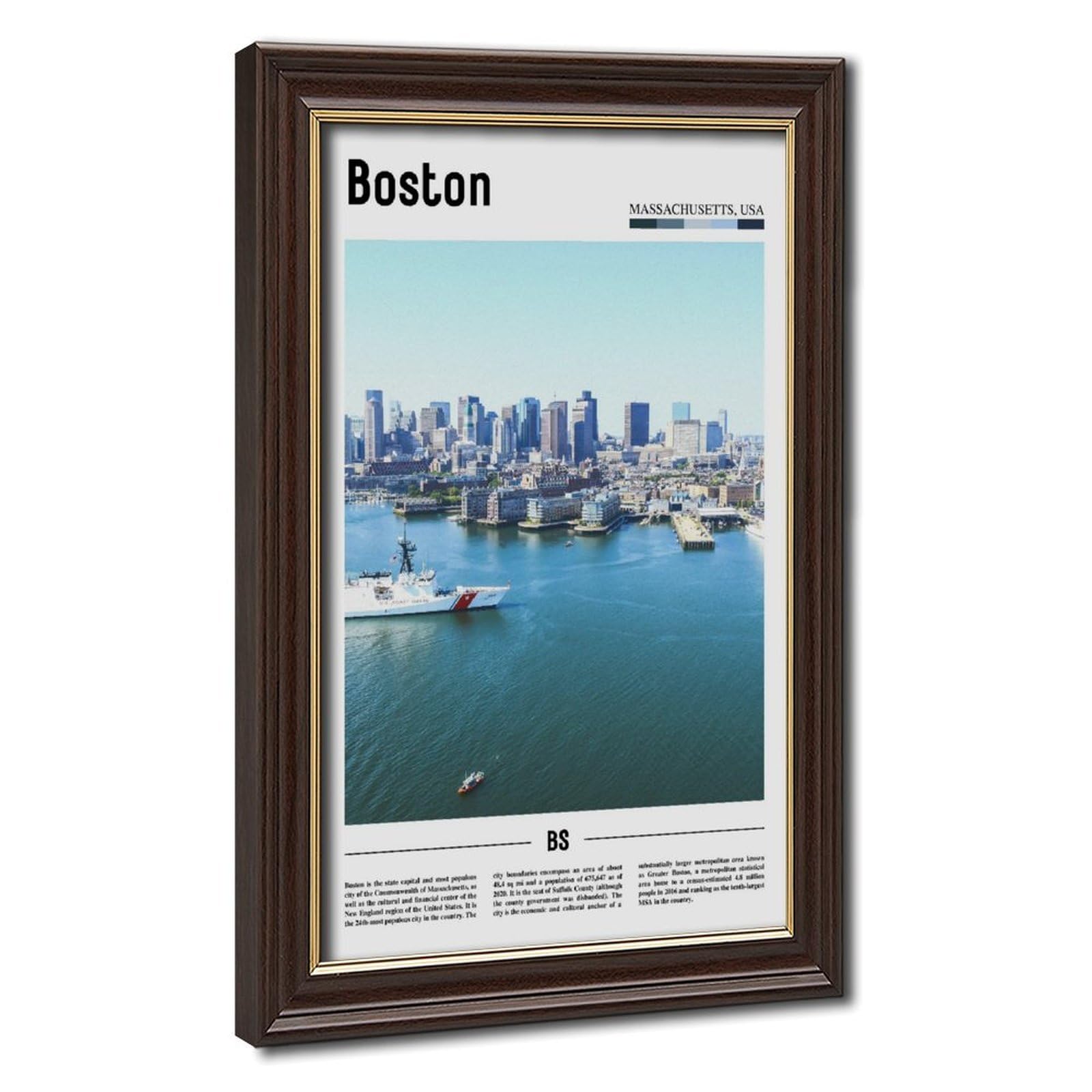 Wcyb Mokume Gane Frame Boston Massachusetts The United States Of America Scenery Travel Prints Posters Canvas Deco Paintings Wall Art For Office Living Room Hangable Frame 1