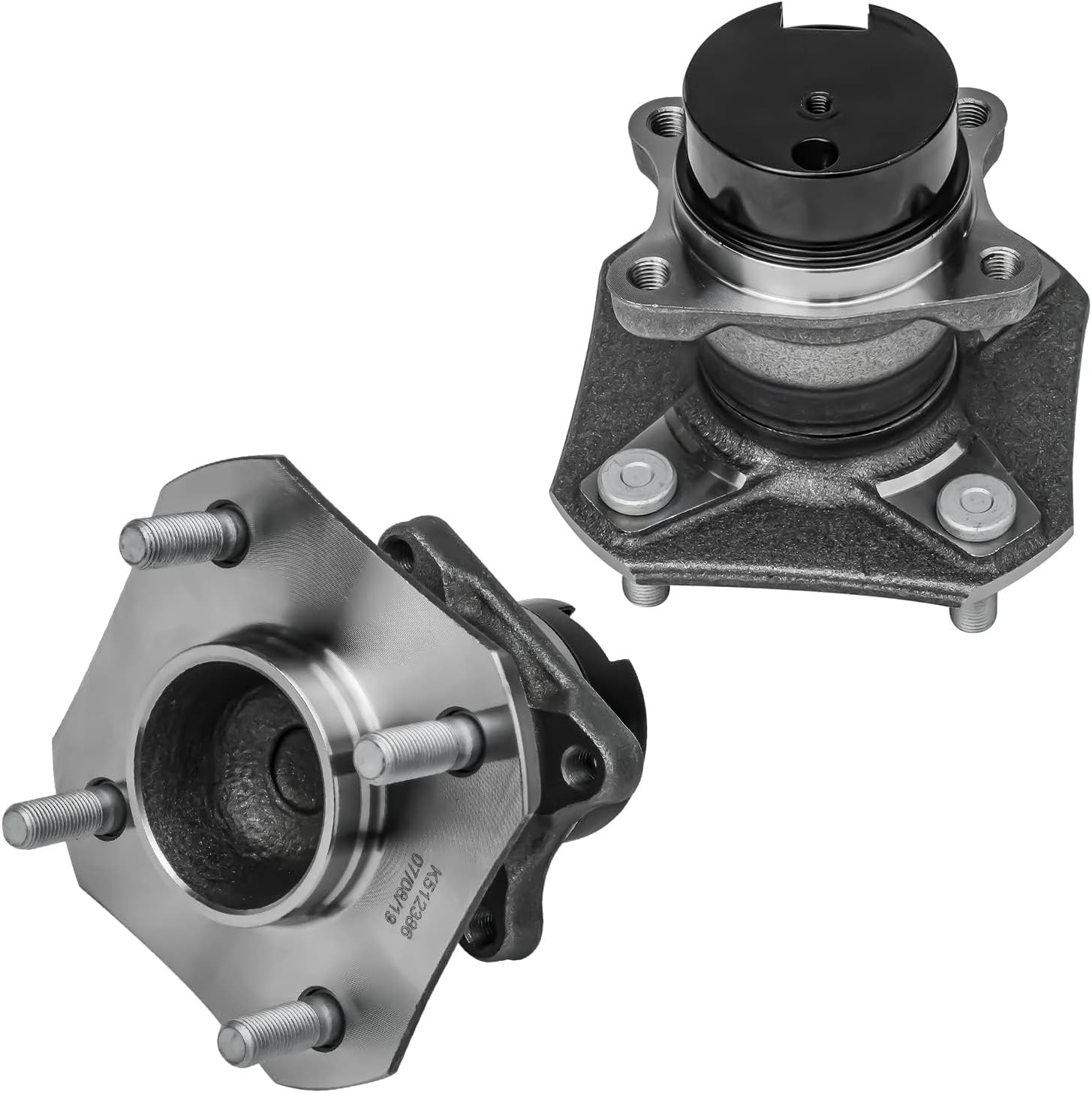 Detroit Axle - 4pc Front Rear Wheel Bearing Hubs Assembly for 2007-2012 Nissan Versa [4-Wheel ABS], 4 Lugs, 2008 2009 2010 2011 Wheel Bearings and Hubs Assembly Replacement