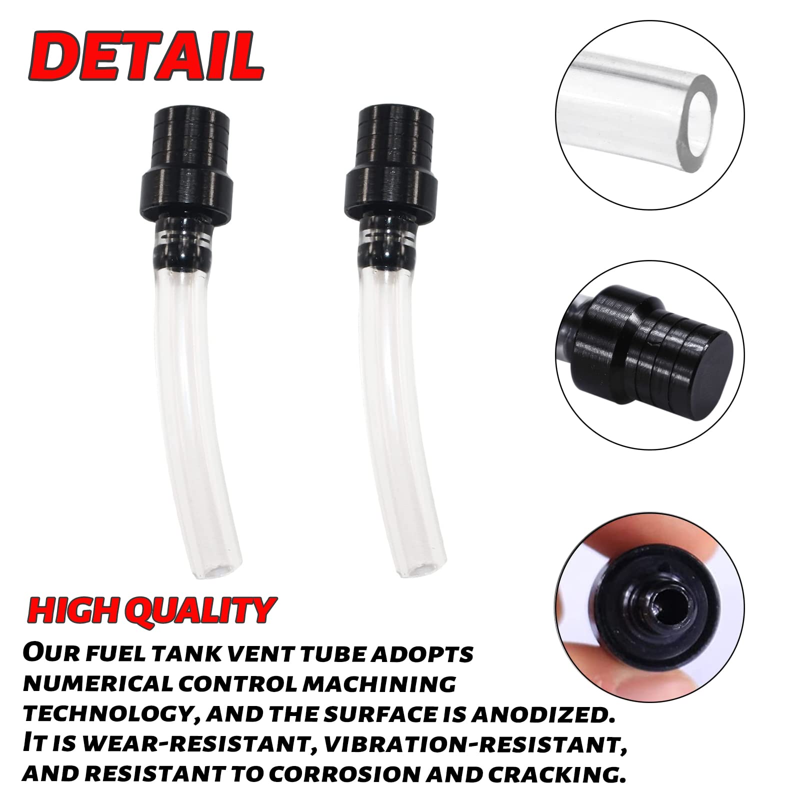 2PCS Motorcycle Gas Tank Vent Cap - Universal Fuel Cap Breather Hose For ATV, Dirt Bike, CRF, YZF
